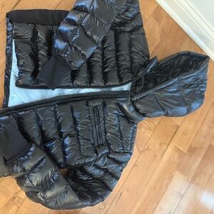 7 Diamonds Shiny Black Puffer Jacket